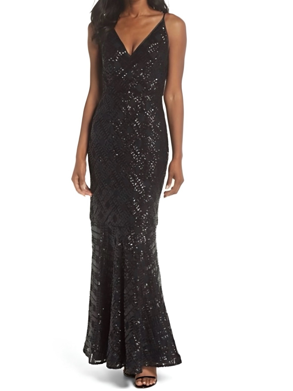 Eliza J Black Sequin Mermaid Gown